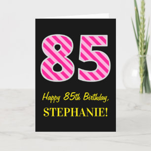 Carte Rose d'amusement barré "85" ; Joyeux 85th
