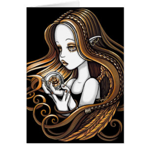 Carte rose d'ange de boule de cristal d'ambre de