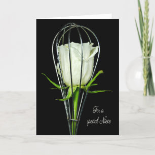 Carte Rose d'anniversaire de la nièce