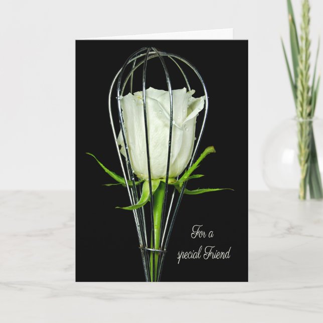 Carte Rose d'anniversaire de l'ami (Devant)