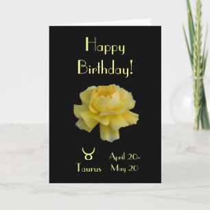 Carte Rose d'anniversaire de Taurus