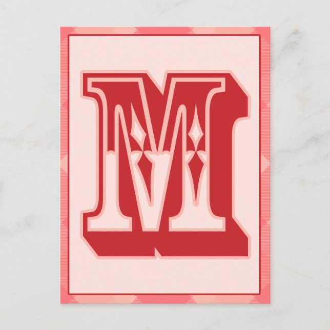 Carte rose de bannière de typographie de la lettre (Devant)