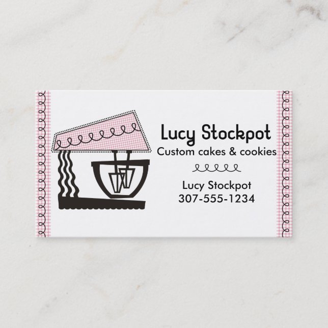 Carte rose de biscuits de gâteau de boulangerie de (Devant)