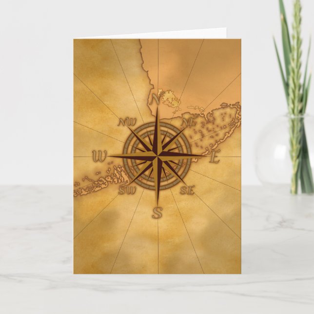 Carte Rose de boussole antique de style (Devant)