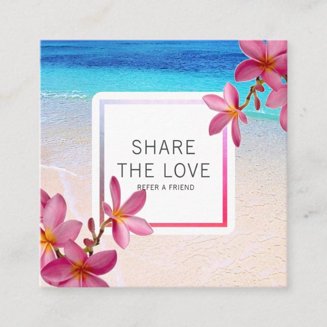 Carte rose de client de référence de plage de (Devant)