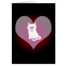 Carte rose de coeur de Kitty