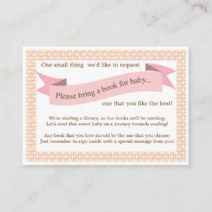 Carte rose de demande d'insertion de livre de baby