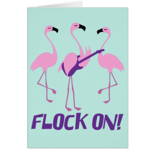 Carte rose de Flamant rose d'amusement - jeu de