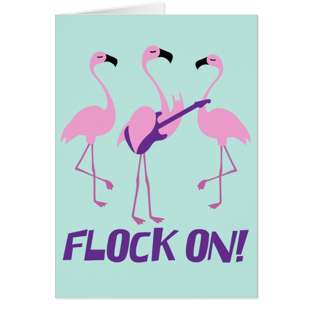 Carte rose de Flamant rose d'amusement - jeu de (Devant)