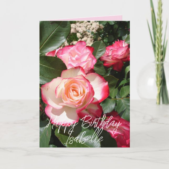 Carte Rose de fleurs Roses rouge et blanc (Devant)