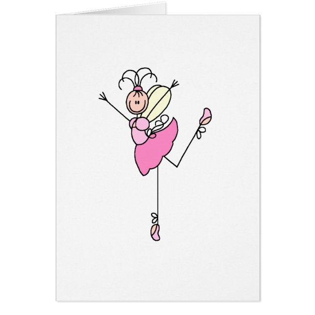 Carte rose de la ballerine trois de bâton (Devant)
