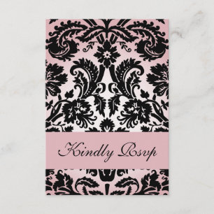 Carte rose de la damassé RSVP pour l'invitation