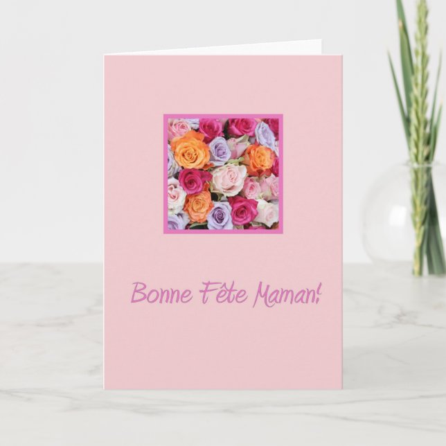 Carte rose de la Fête des mères (Devant)