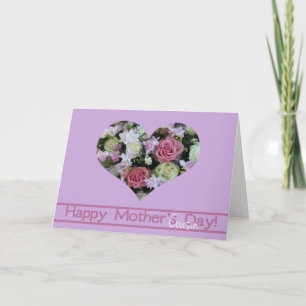 Carte rose de la fête des mères de Cousin Happy