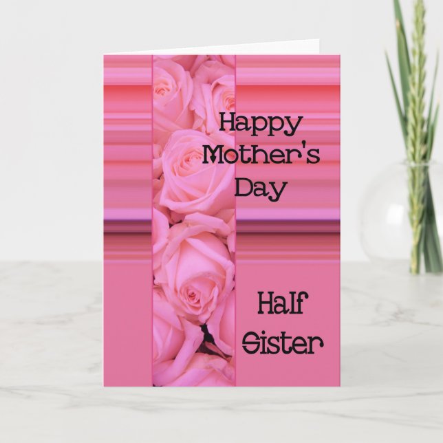 Carte rose de la fête des mères de Half Sister Hap (Devant)