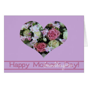 carte rose de la fête des mères de petite-fille