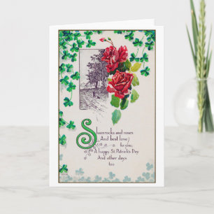 Carte Rose de la Saint Patrick, Vintage