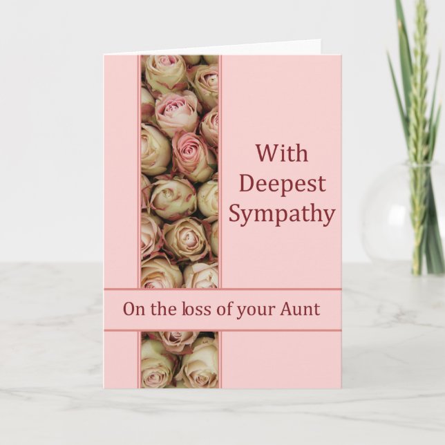 Carte rose de la sympathie de perte de la tante (Devant)