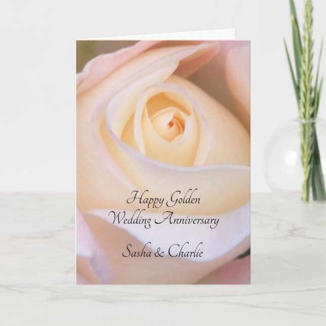Carte Rose de l'Anniversaire d'or (Devant)