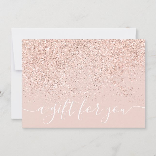 Carte Rose de maquillage parties scintillant pastel cert (Devant)