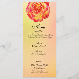 Carte rose de menu de mariage de beau cirque