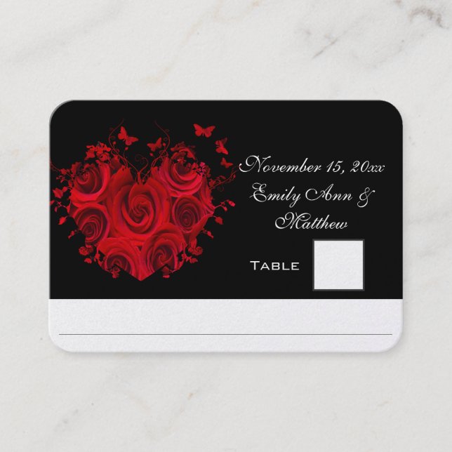 Carte Rose de papillon rouge et noir (Devant)