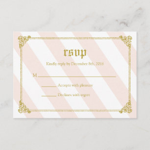 Carte rose de princesse baby shower RSVP de conte