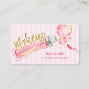 Carte rose de rendez-vous de maquillage de rayure