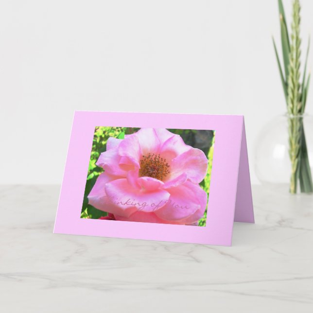 Carte "rose de rose"… La pensée à vous cardent (Devant)