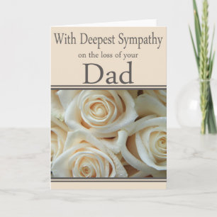 Carte rose de sympathie papa loss