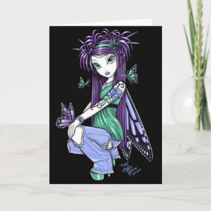 Carte Rose de tatouage à papillon "Sky"