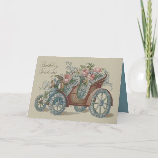 Carte Rose De Voiture Oubliez-Moi Pas Fleurs Florales (Devant)