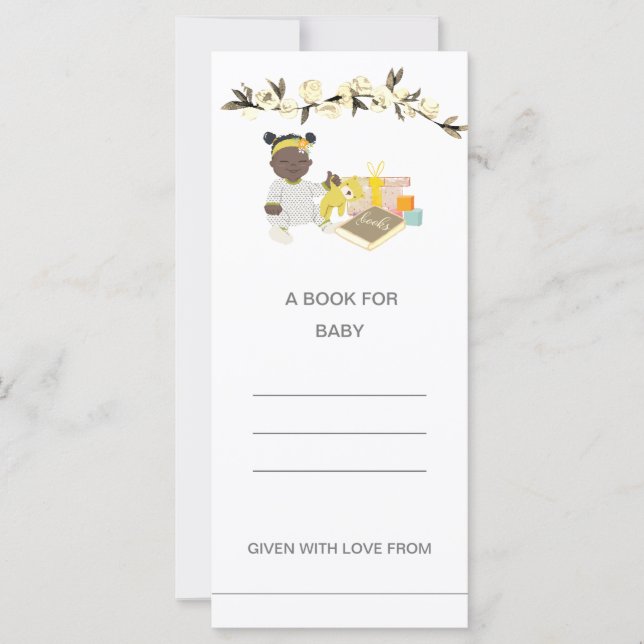Carte Rose Douche côtière Ethnic Baby 1 pour livres (Devant)