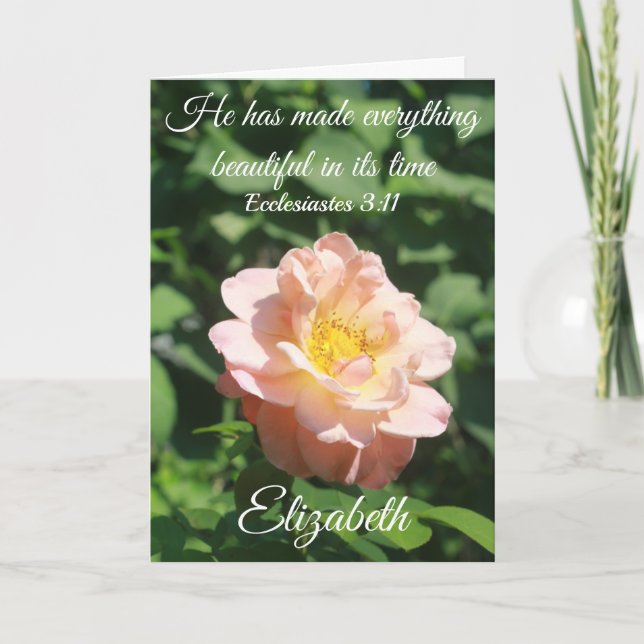 Carte Rose Ecclesiastes Personnalisé Anniversaire (Devant)