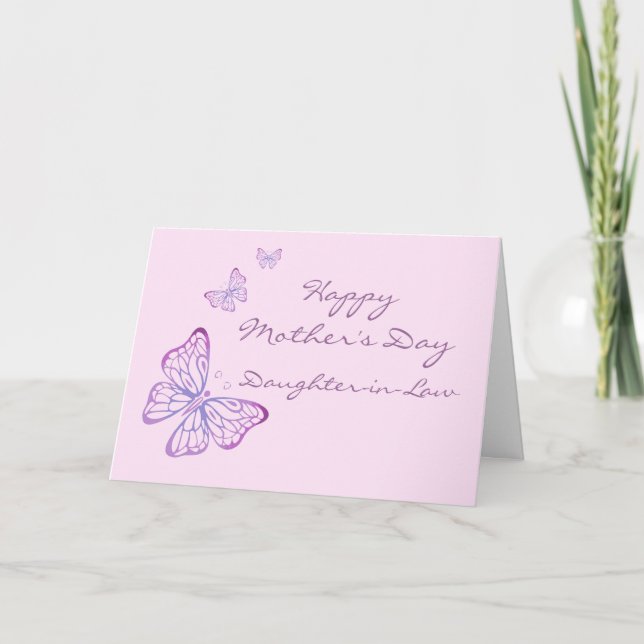Carte Rose élégant de papillons de jardin du jour de (Devant)