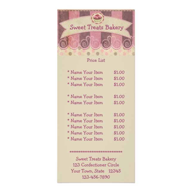 Carte rose et mauve de support de petit gâteau (Devant)