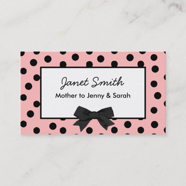 Carte rose et noire à la mode de maman de point de (Devant)