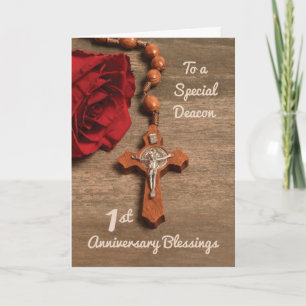 Carte Rose et Rosaire de la 1ère Ordination de Deacon