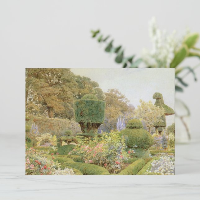 Carte Rose et rose par Elgood, Jardin anglais Vintage (Debout devant)