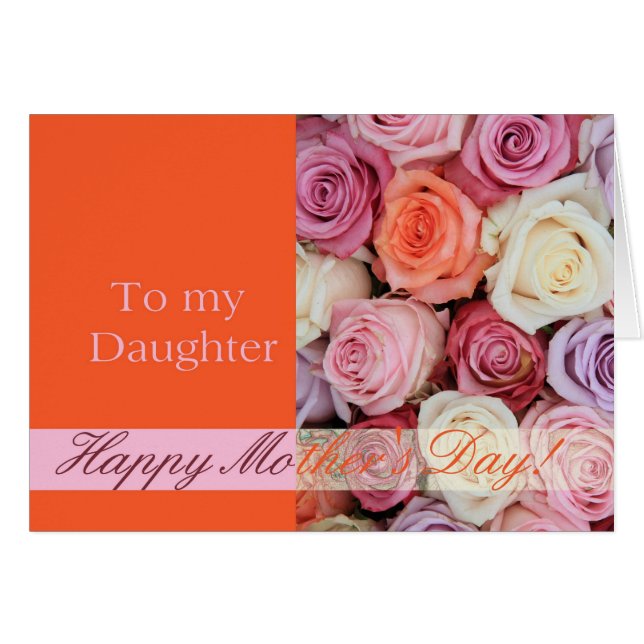 Carte rose Fête des mères (Devant horizontal)