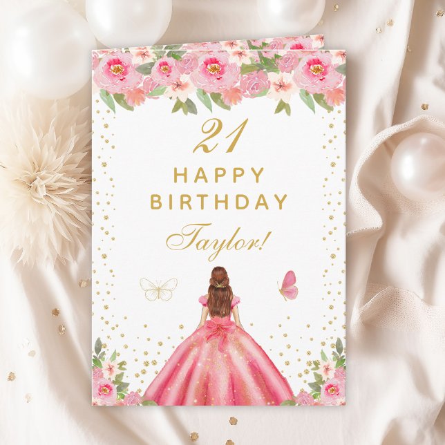 Carte Rose Floral Brown Coiffeuse Joyeux anniversaire (Créateur téléchargé)