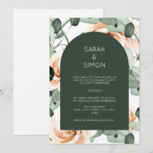 Carte rose Floral Faire-part de mariage