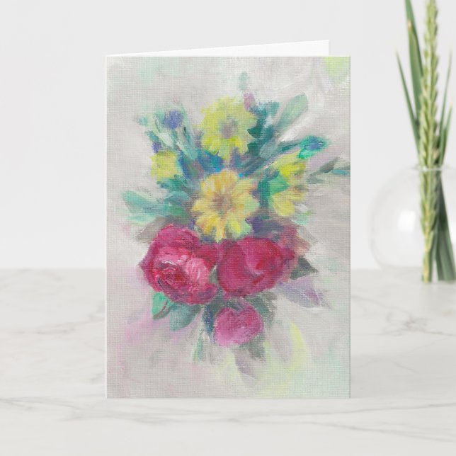 Carte "Rose Floral Medley."Carte de voeux d'anniversaire (Devant)