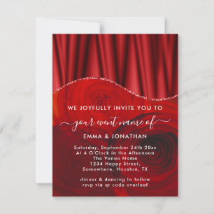 Carte Rose Floral QR Code Fleurs Roses Parties scintilla