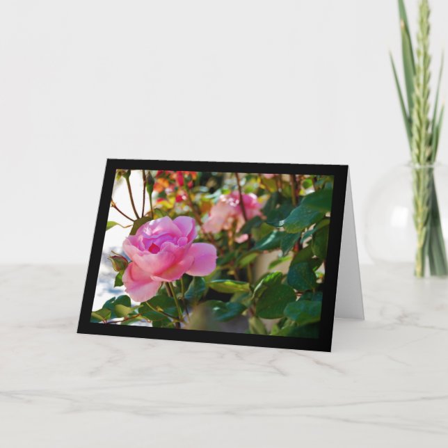 Carte Rose Florale Rose (Devant)