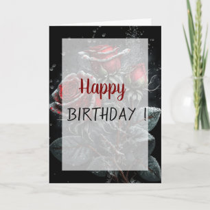 Carte Rose foncé gouttes gothique Anniversaire