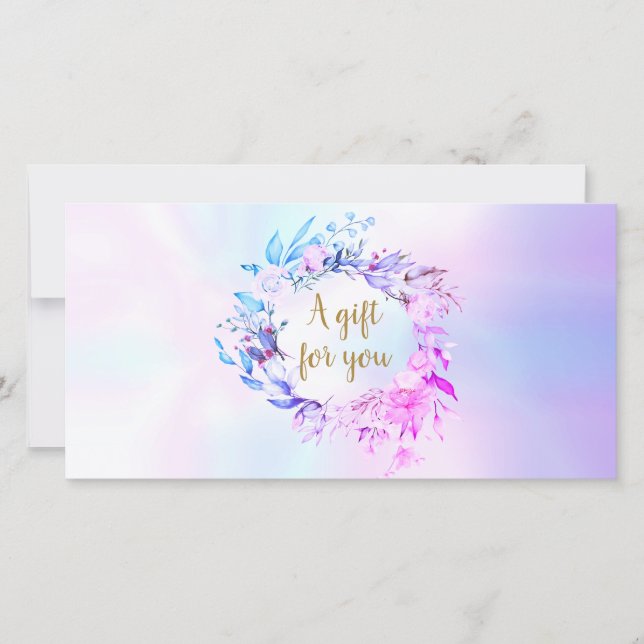 Carte Rose Garland Script Certificat cadeau d'affaires (Devant)