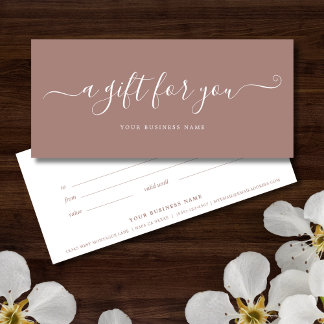 Carte Rose Gold Business Certificat cadeau Elegant Simpl