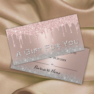 Carte Rose Gold Drives Parties scintillant argent Certif