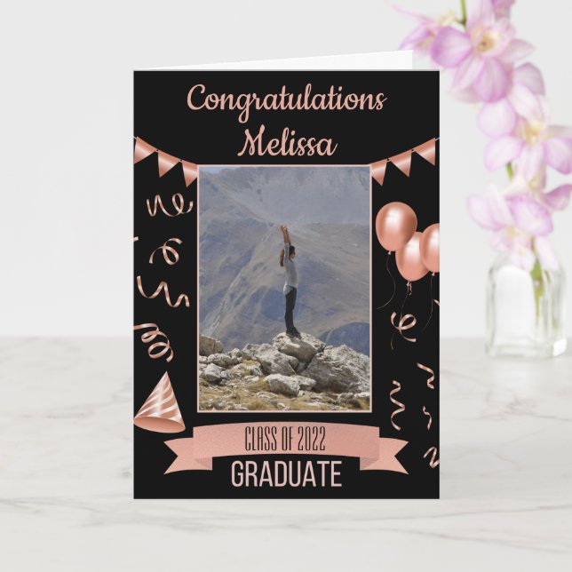 Carte Rose Gold Félicitations Diplôme (Orchidée)